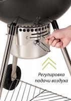 Угольный гриль Premium 56 GoGarden с термометром черный