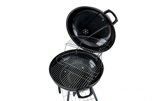 Гриль стационарный Barbeque 56 круглый с золосборником GOGARDEN черный
