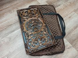 Нарды ручной работы знак зодиака "Весы" 550 ЧБ